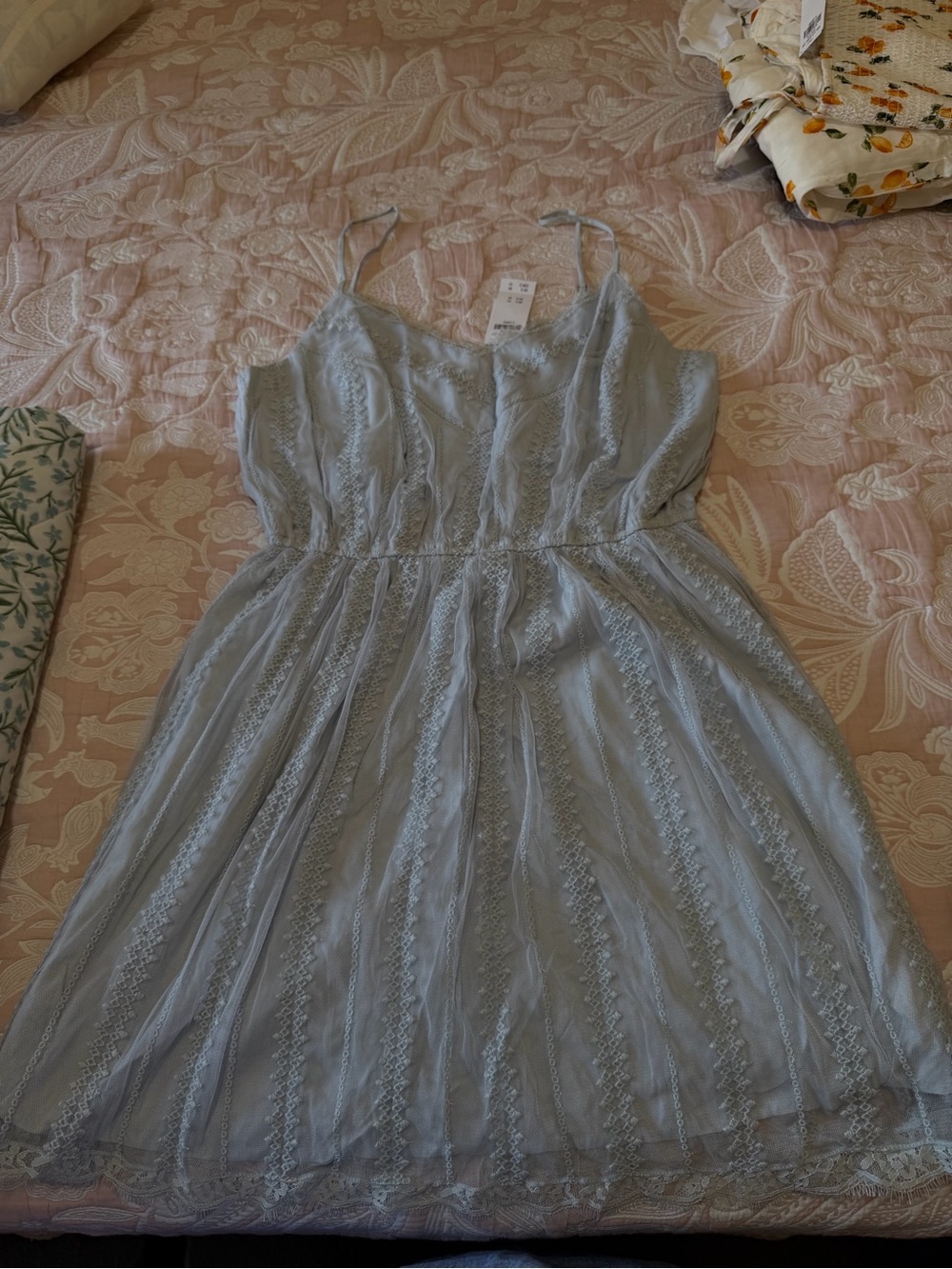 Abercrombie & Fitch Light Blue Lace Detail Dress